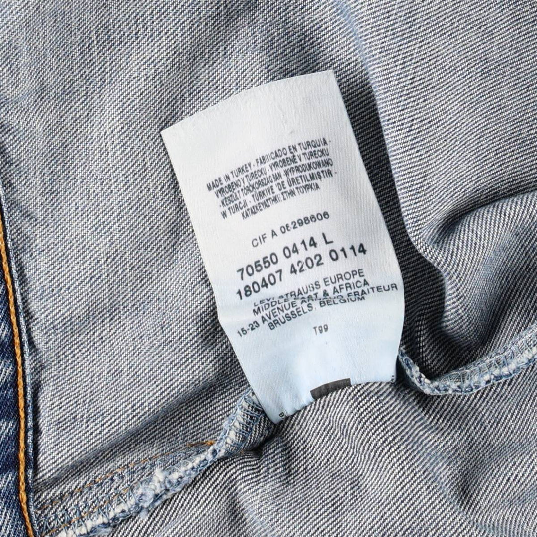 2000'S Levi's 70505-0414 Euro Model Denim Jacket (Men's Size L) cotton blue type Vintage Second Hand
