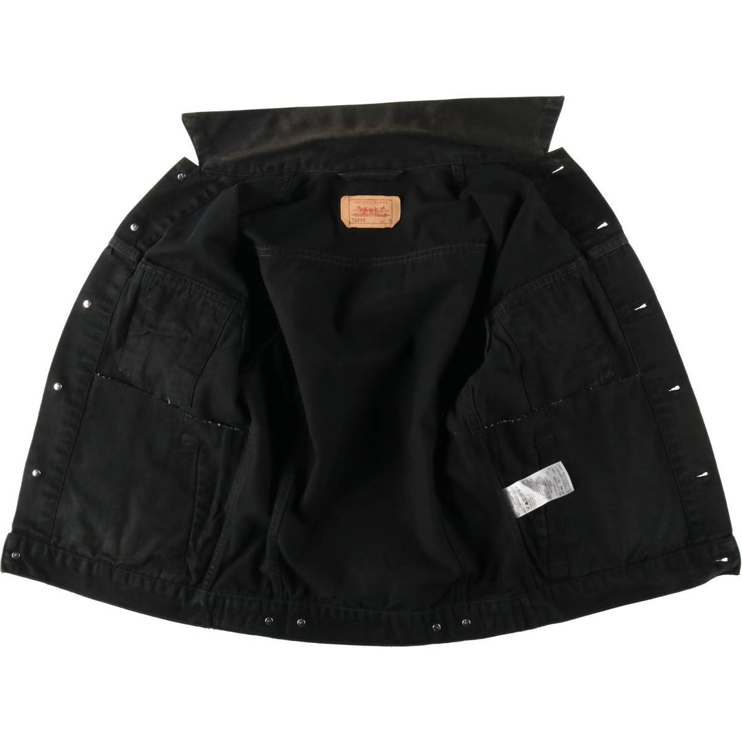 Levi's 72510-0014 Euro Model Black Denim Jacket (Men's Size S) cotton black type Vintage Second Hand