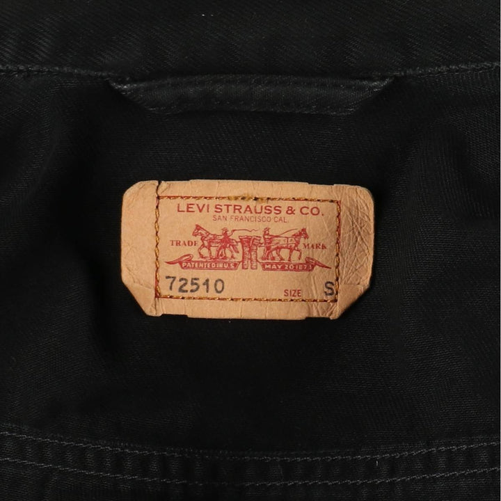 Levi's 72510-0014 Euro Model Black Denim Jacket (Men's Size S) cotton black type Vintage Second Hand