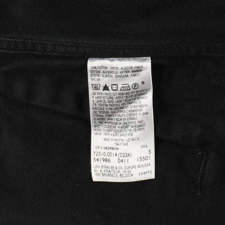 Levi's 72510-0014 Euro Model Black Denim Jacket (Men's Size S) cotton black type Vintage Second Hand