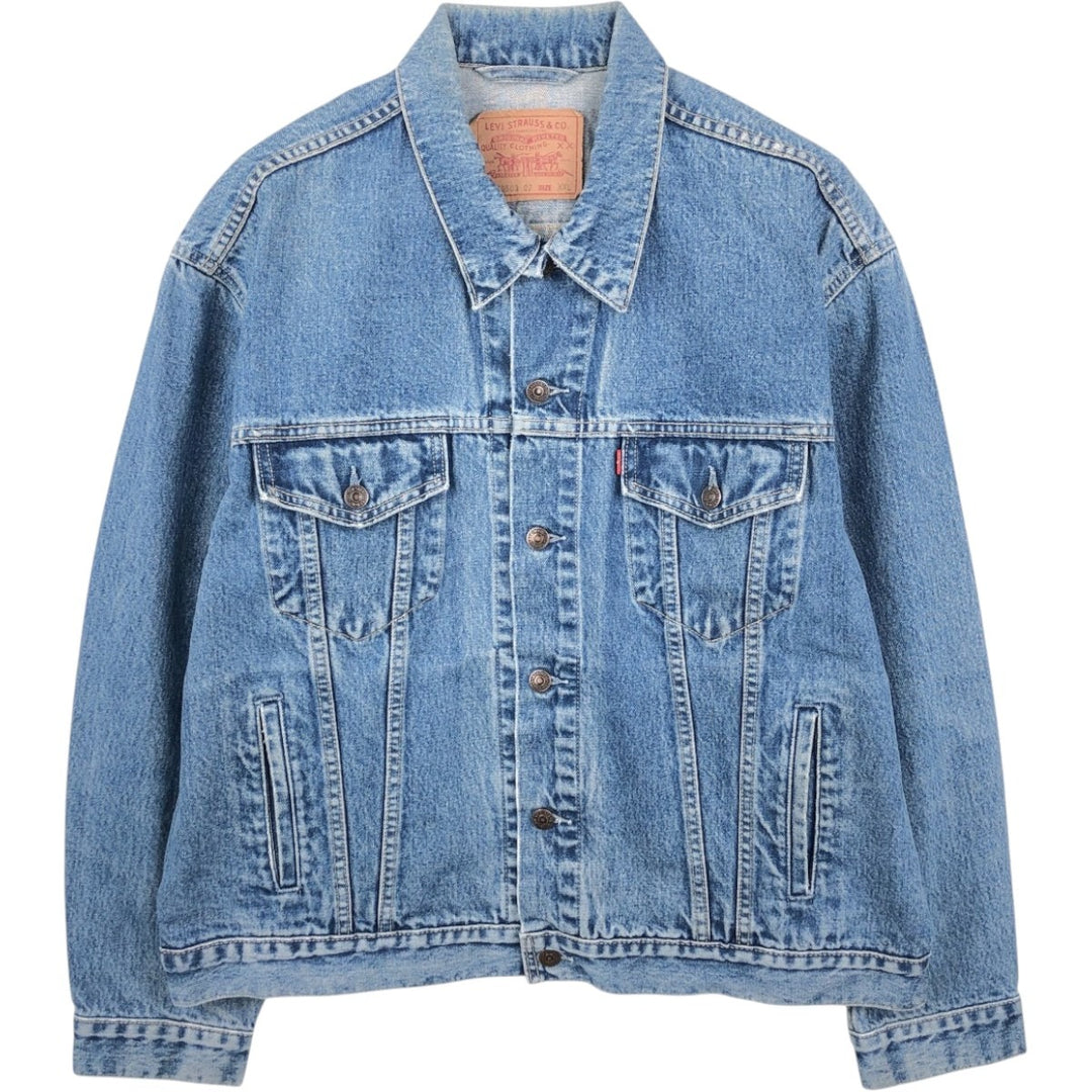 1990'S Levi's 70503-02 Denim Jacket, Men's XXL equivalent, Vintage cotton blue type Vintage Second Hand