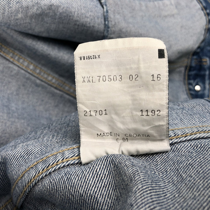 1990'S Levi's 70503-02 Denim Jacket, Men's XXL equivalent, Vintage cotton blue type Vintage Second Hand