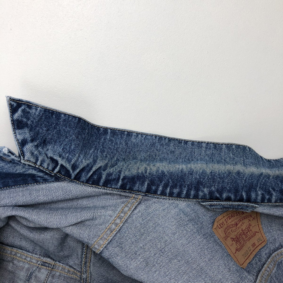 1990'S Levi's 70503-02 Denim Jacket, Men's XXL equivalent, Vintage cotton blue type Vintage Second Hand