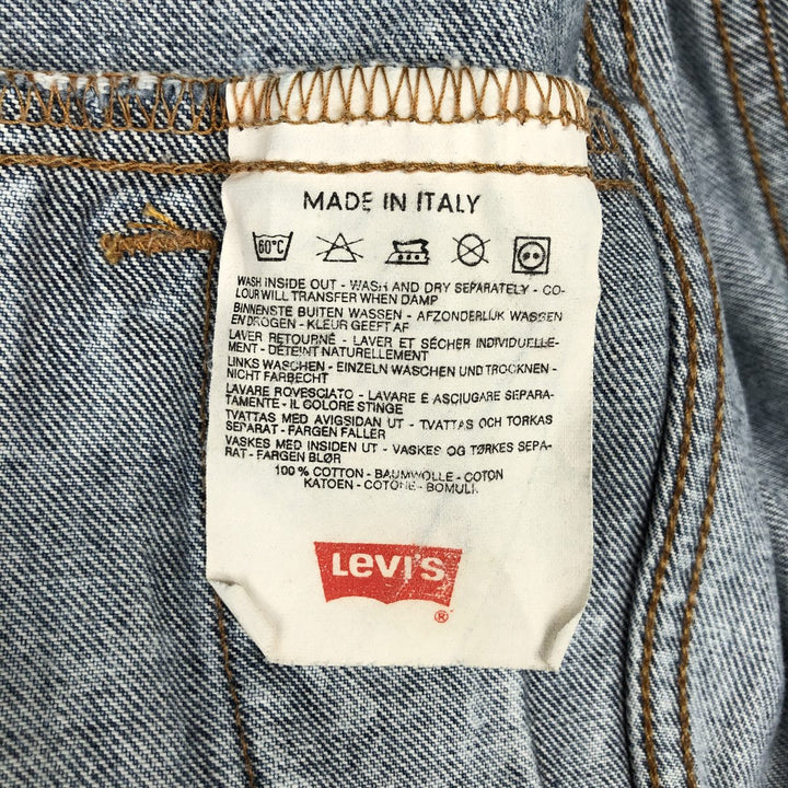 1980'S Levi's 70511-0608 Chemical Wash Denim Jacket, Made in Italy, Men's Size S (Equivalent), Vintage cotton blue type Vintage Second Hand
