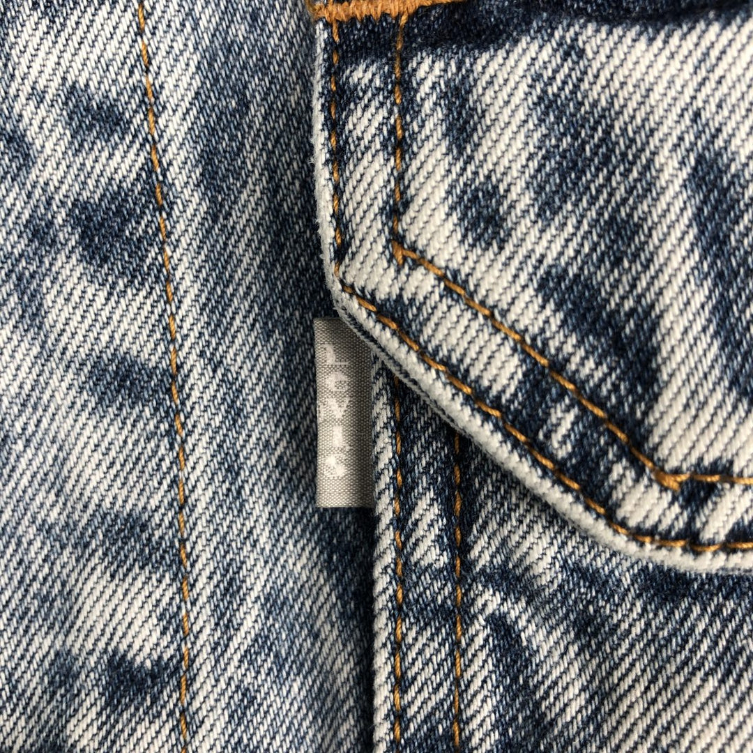 1980'S Levi's 70511-0608 Chemical Wash Denim Jacket, Made in Italy, Men's Size S (Equivalent), Vintage cotton blue type Vintage Second Hand