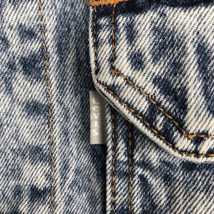 1980'S Levi's 70511-0608 Chemical Wash Denim Jacket, Made in Italy, Men's Size S (Equivalent), Vintage cotton blue type Vintage Second Hand