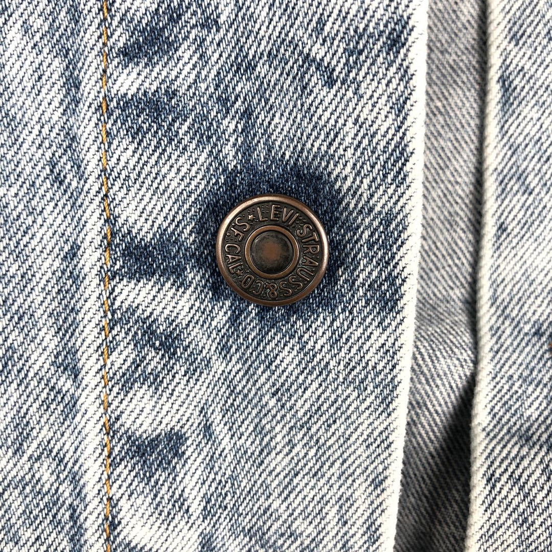 1980'S Levi's 70511-0608 Chemical Wash Denim Jacket, Made in Italy, Men's Size S (Equivalent), Vintage cotton blue type Vintage Second Hand