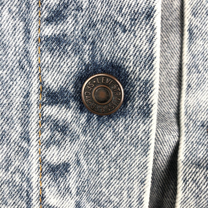 1980'S Levi's 70511-0608 Chemical Wash Denim Jacket, Made in Italy, Men's Size S (Equivalent), Vintage cotton blue type Vintage Second Hand