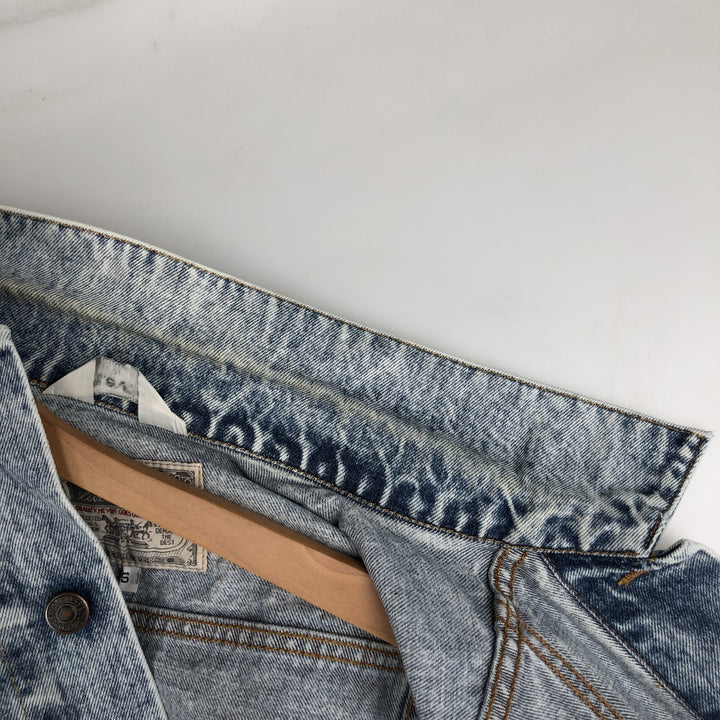 1980'S Levi's 70511-0608 Chemical Wash Denim Jacket, Made in Italy, Men's Size S (Equivalent), Vintage cotton blue type Vintage Second Hand