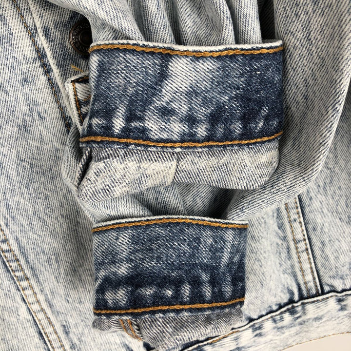 1980'S Levi's 70511-0608 Chemical Wash Denim Jacket, Made in Italy, Men's Size S (Equivalent), Vintage cotton blue type Vintage Second Hand