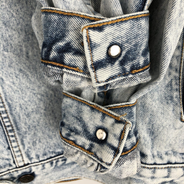 1980'S Levi's 70511-0608 Chemical Wash Denim Jacket, Made in Italy, Men's Size S (Equivalent), Vintage cotton blue type Vintage Second Hand