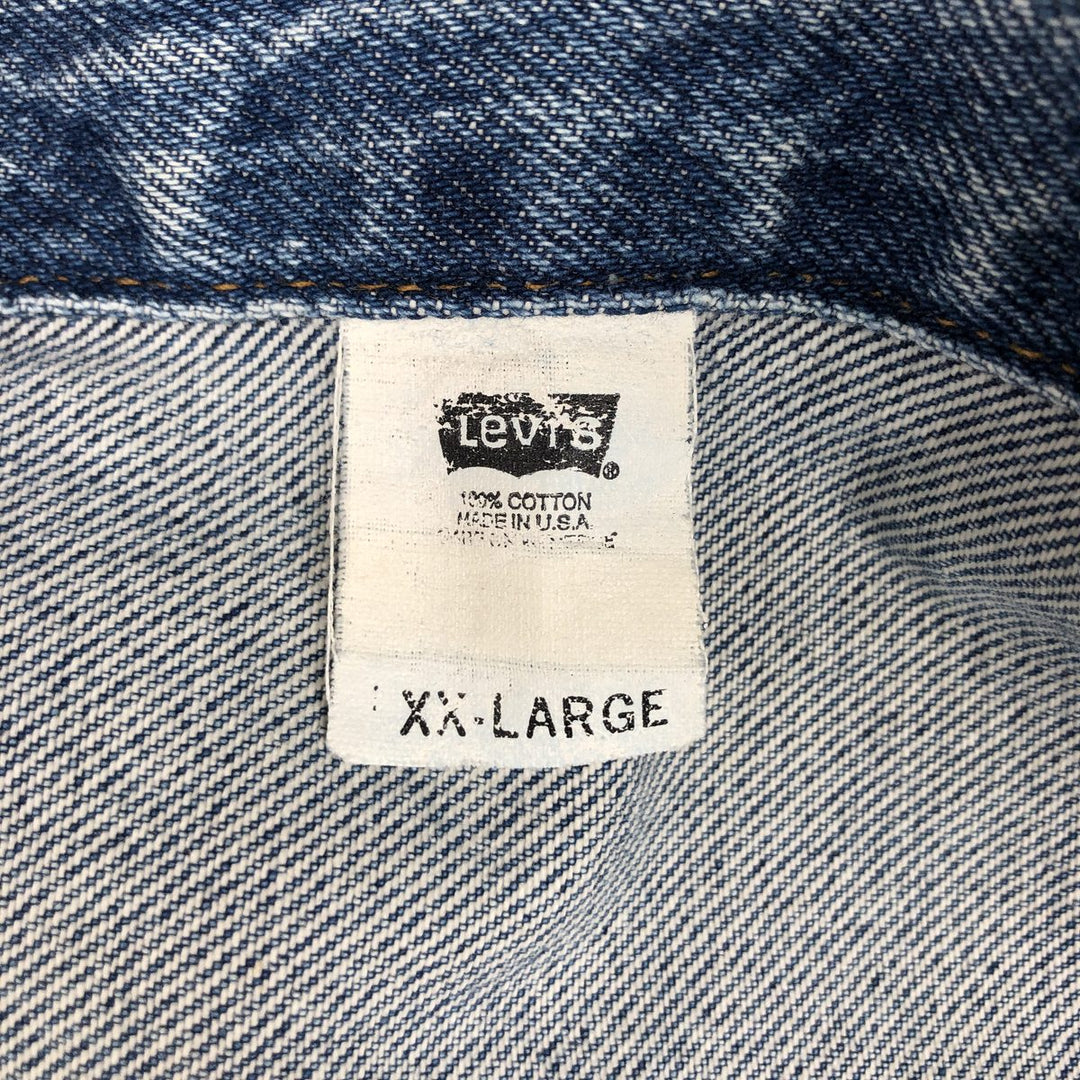 1990'S Levi's 70507 Denim Jacket, Made in USA, Men's XXL equivalent, Vintage cotton blue type Vintage Second Hand
