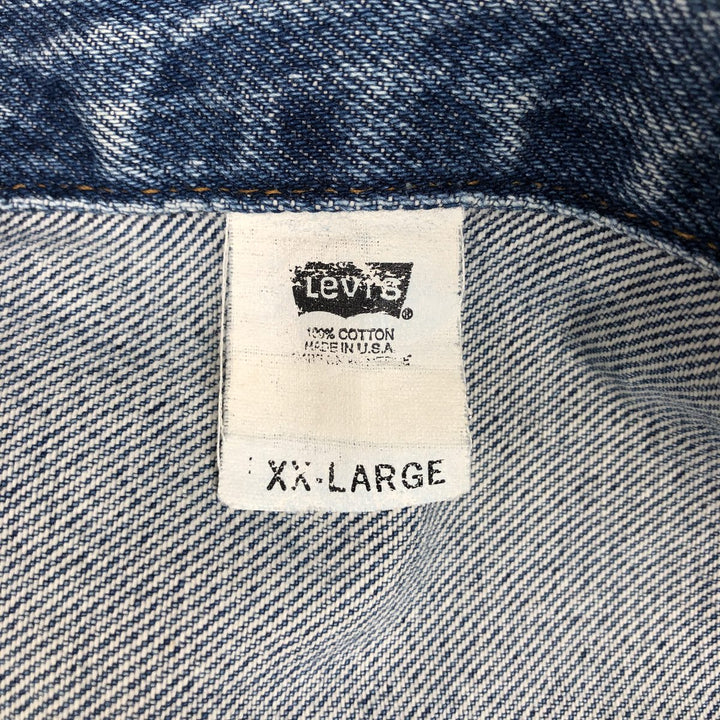 1990'S Levi's 70507 Denim Jacket, Made in USA, Men's XXL equivalent, Vintage cotton blue type Vintage Second Hand