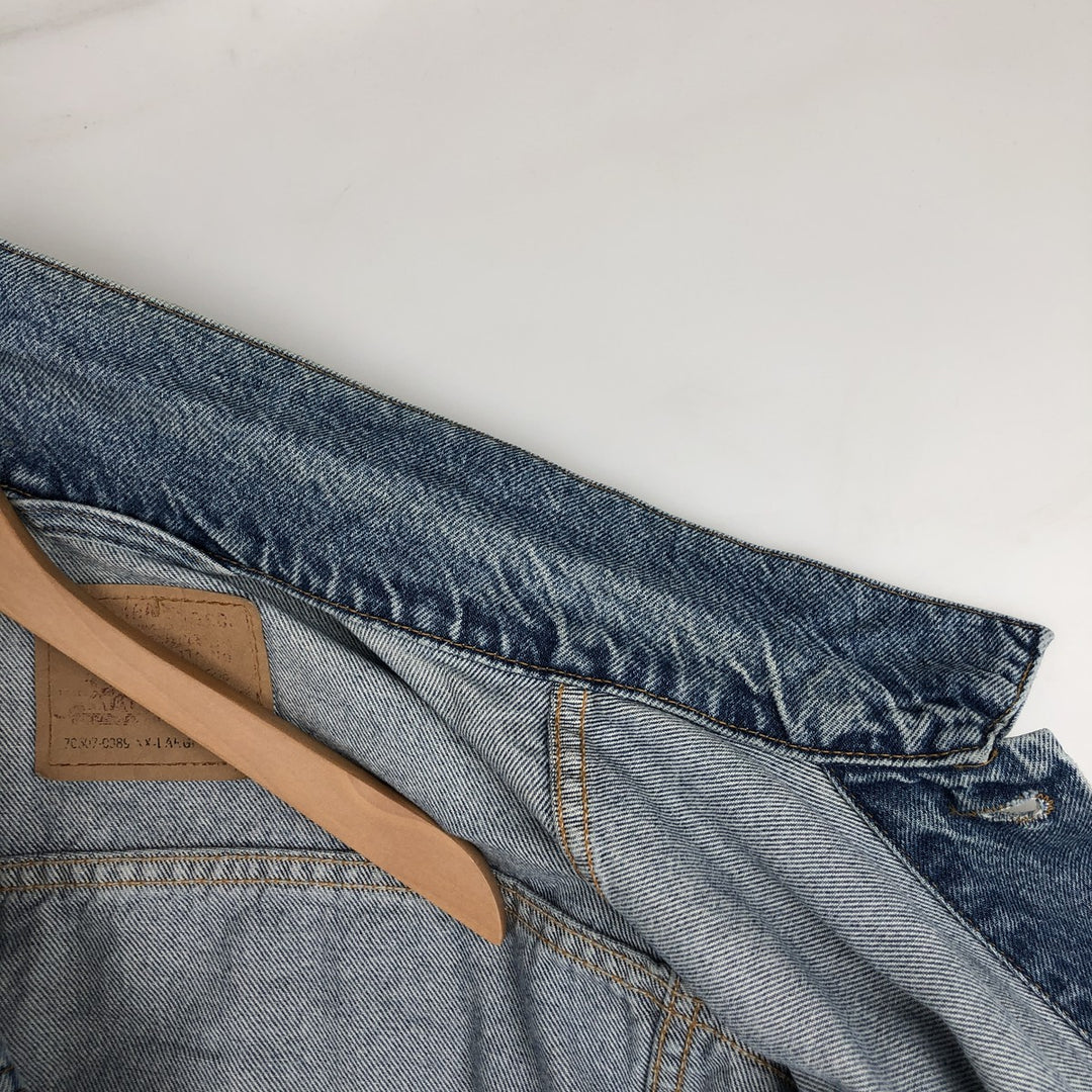 1990'S Levi's 70507 Denim Jacket, Made in USA, Men's XXL equivalent, Vintage cotton blue type Vintage Second Hand