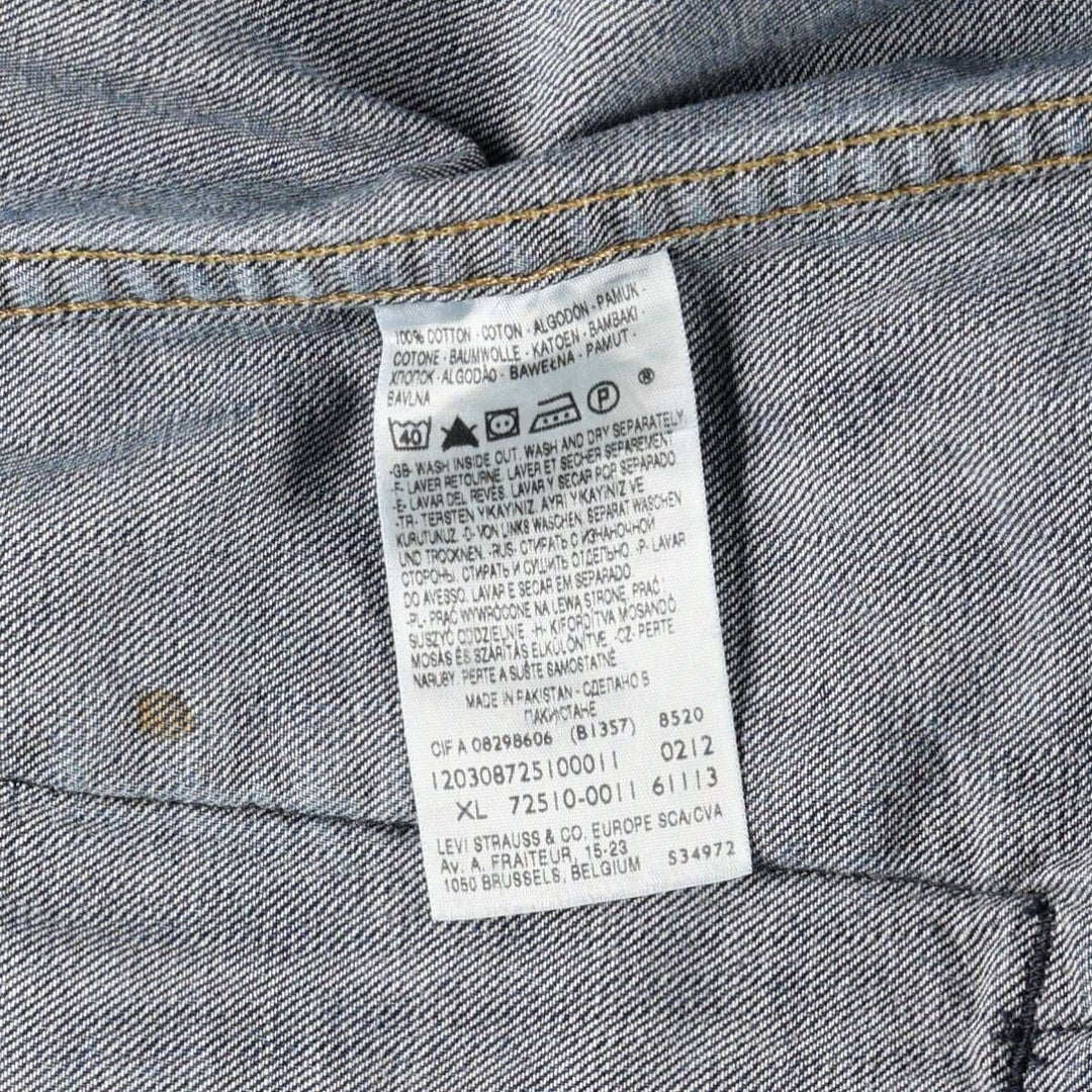 Levi's 72510-0011 Euro Model Denim Jacket (Men's XL equivalent) cotton blue type Vintage Second Hand