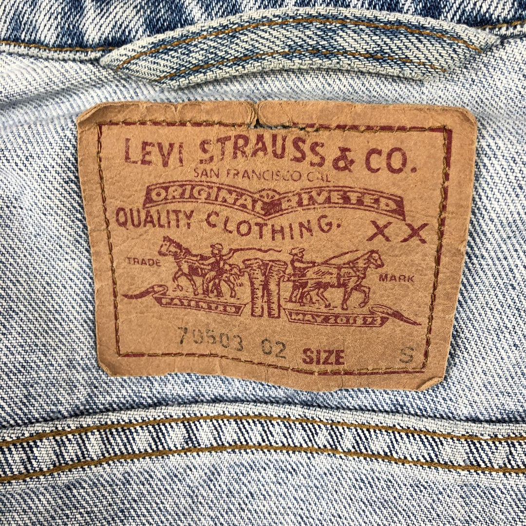 90'S Levi's 70503-02 Euro Model Denim Jacket, G-Jean, Men's Size S, Vintage cotton blue type Vintage Second Hand