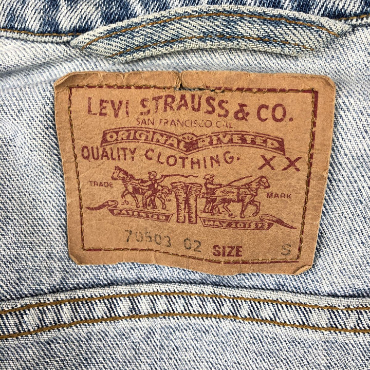 90'S Levi's 70503-02 Euro Model Denim Jacket, G-Jean, Men's Size S, Vintage cotton blue type Vintage Second Hand
