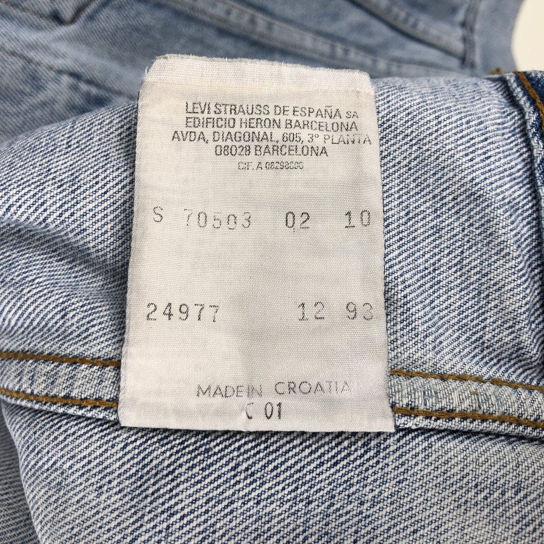 90'S Levi's 70503-02 Euro Model Denim Jacket, G-Jean, Men's Size S, Vintage cotton blue type Vintage Second Hand