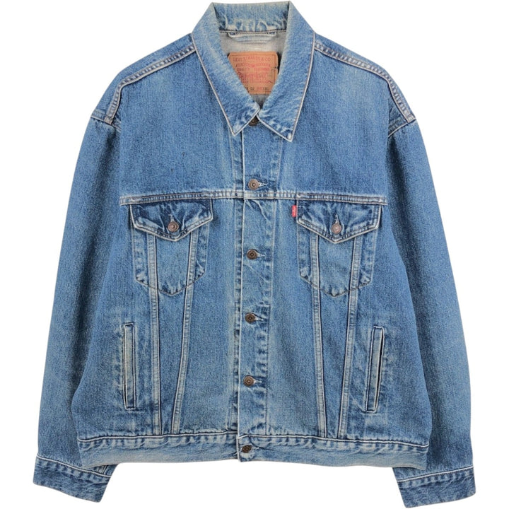 1990'S Levi's 70503 02 Euro Model Denim Jacket, Made in Italy, Men's XXL equivalent, Vintage. cotton blue type Vintage Second Hand