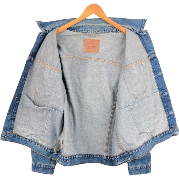 1990'S Levi's 70503 02 Euro Model Denim Jacket, Made in Italy, Men's XXL equivalent, Vintage. cotton blue type Vintage Second Hand