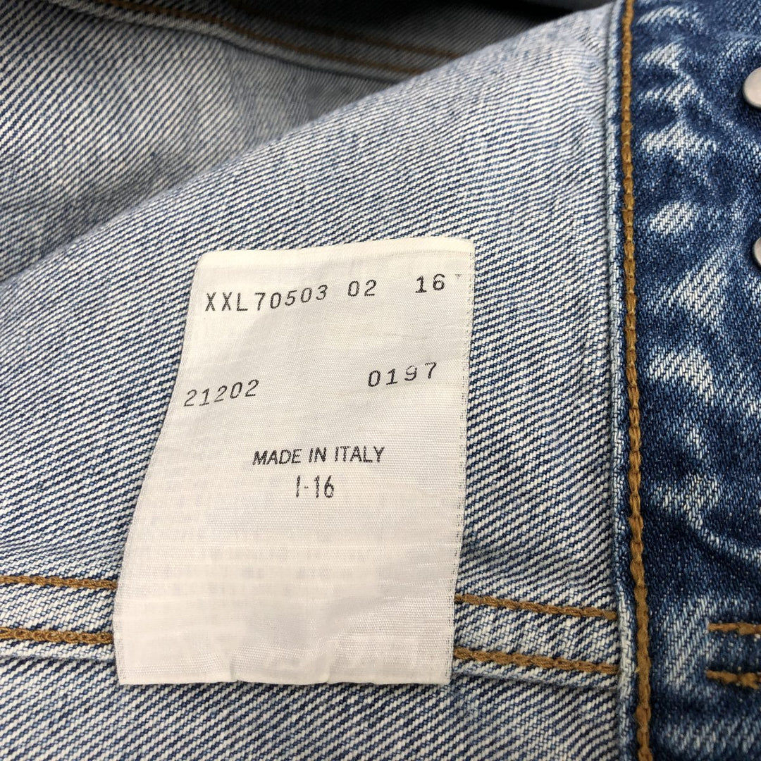 1990'S Levi's 70503 02 Euro Model Denim Jacket, Made in Italy, Men's XXL equivalent, Vintage. cotton blue type Vintage Second Hand