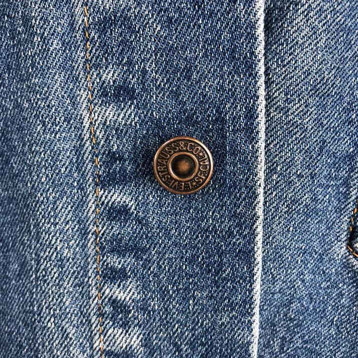 1990'S Levi's 70503 02 Euro Model Denim Jacket, Made in Italy, Men's XXL equivalent, Vintage. cotton blue type Vintage Second Hand