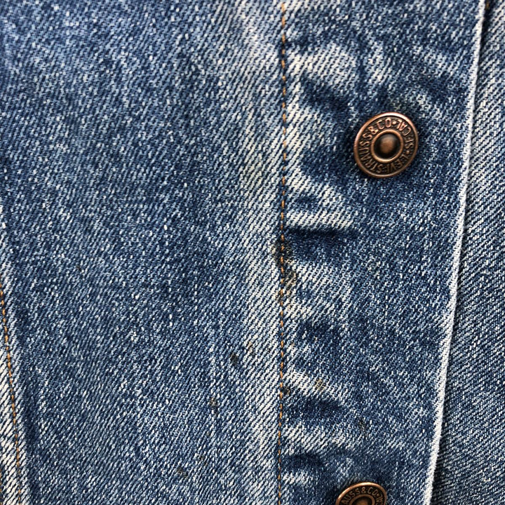 1990'S Levi's 70503 02 Euro Model Denim Jacket, Made in Italy, Men's XXL equivalent, Vintage. cotton blue type Vintage Second Hand