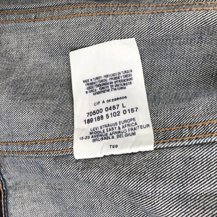 2000'S Levi's 70500-04 Euro Model Denim Jacket, Men's Size L cotton blue type Vintage Second Hand