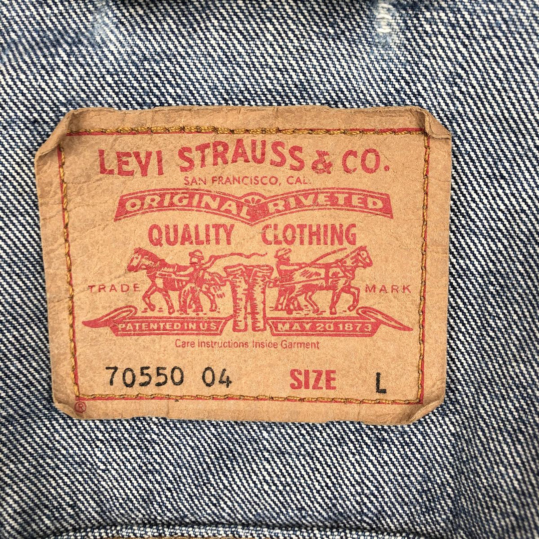 2000'S Levi's 70550-04 Euro Model Denim Jacket (Men's Size L) cotton blue type Vintage Second Hand