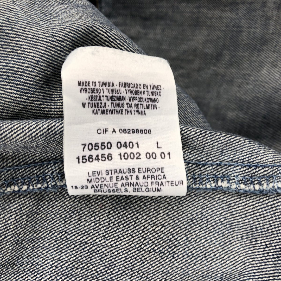 2000'S Levi's 70550-04 Euro Model Denim Jacket (Men's Size L) cotton blue type Vintage Second Hand