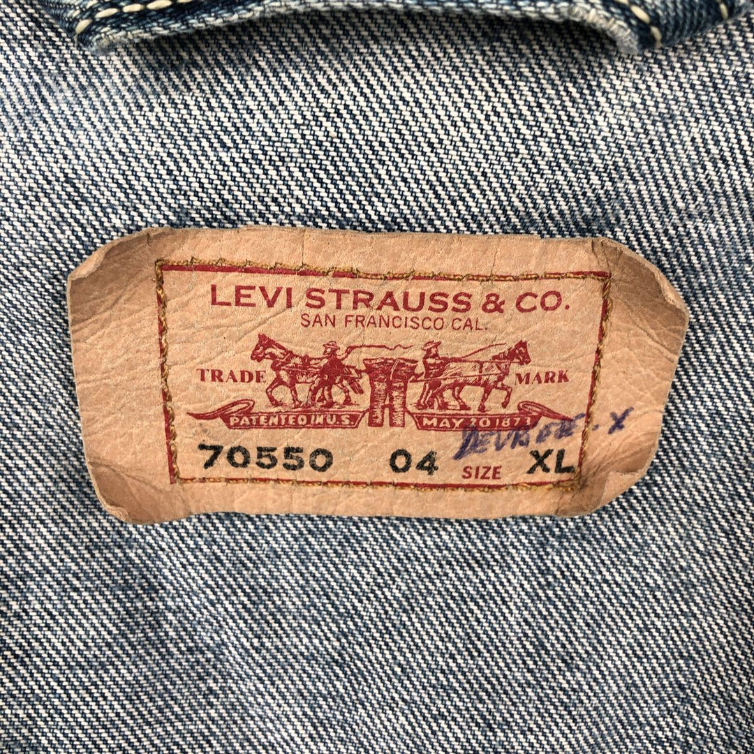 2000'S Levi's 70550-04 Denim Jacket (Men's XL equivalent) cotton blue type Vintage Second Hand