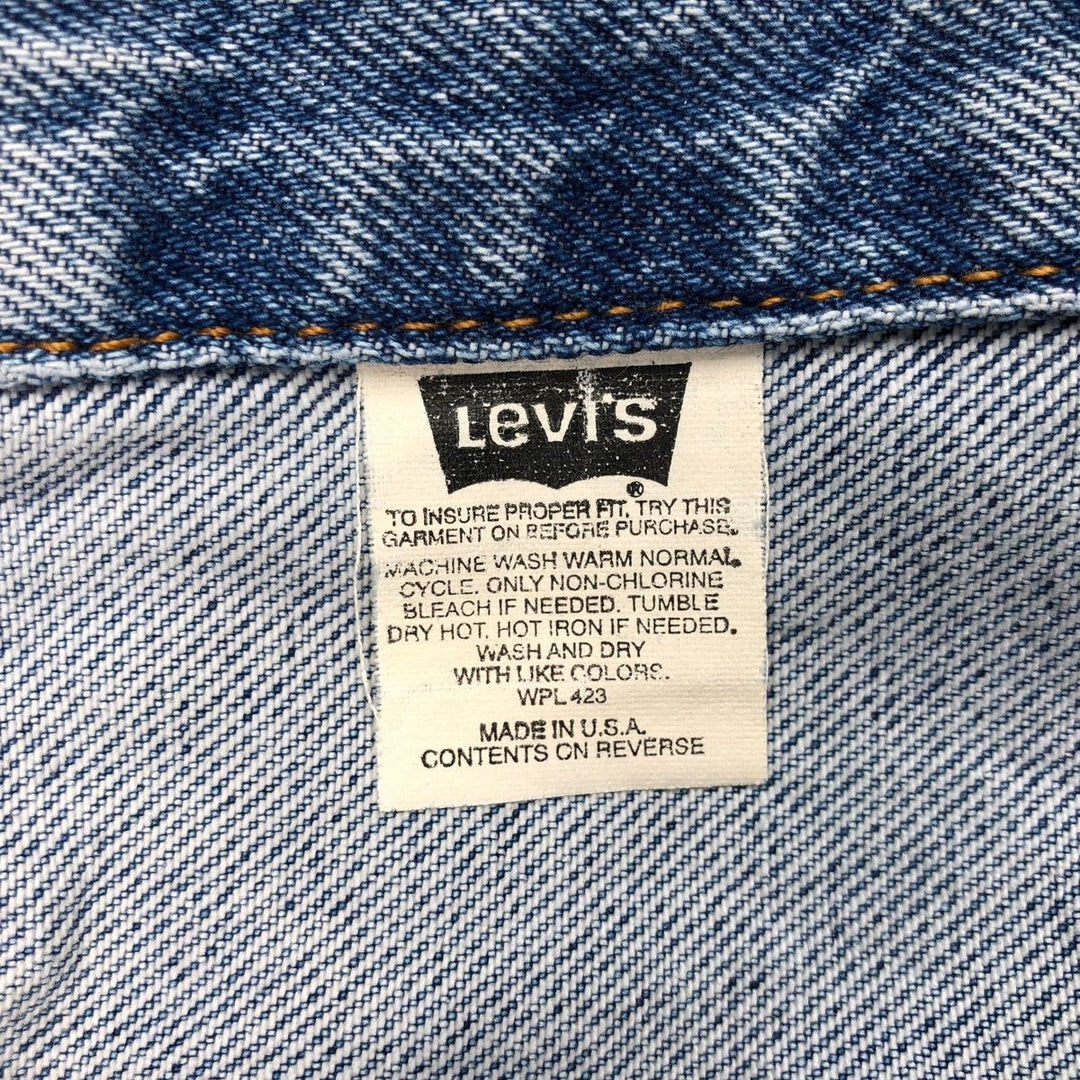 90'S Levi's 70507-0389 denim jacket, denim jacket, made in USA, men's size M, vintage cotton blue type Vintage Second Hand