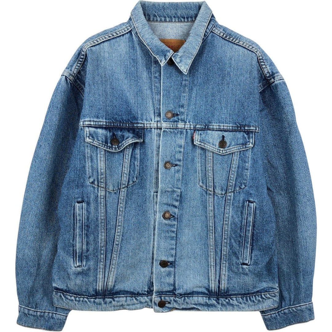 1980'S Levi's 70503-02 Euro Model Denim Jacket, Italian Made, Men's Size L (Equivalent), Vintage cotton blue type Vintage Second Hand