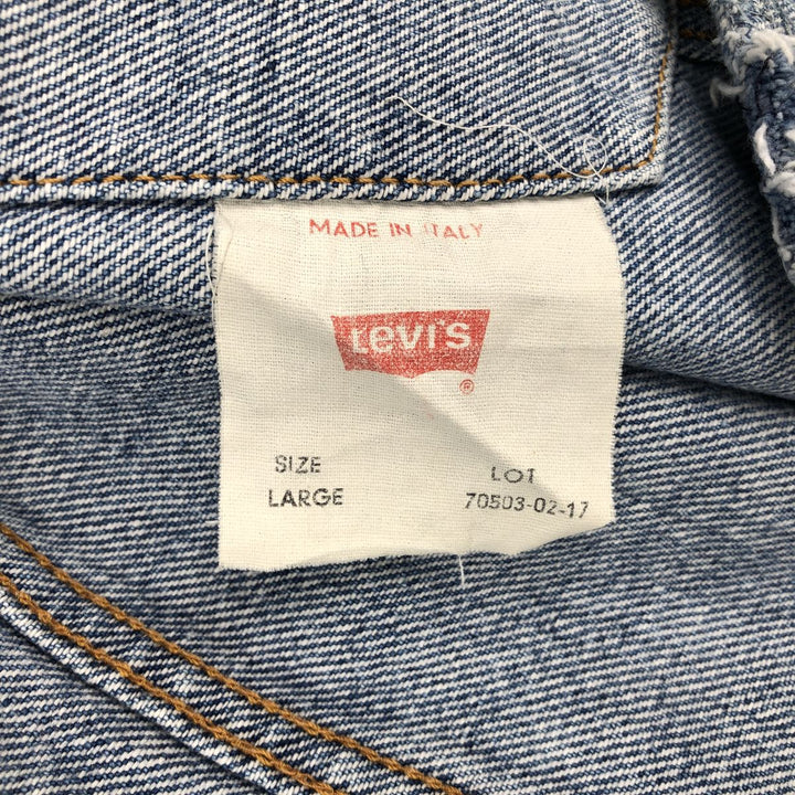 1980'S Levi's 70503-02 Euro Model Denim Jacket, Italian Made, Men's Size L (Equivalent), Vintage cotton blue type Vintage Second Hand