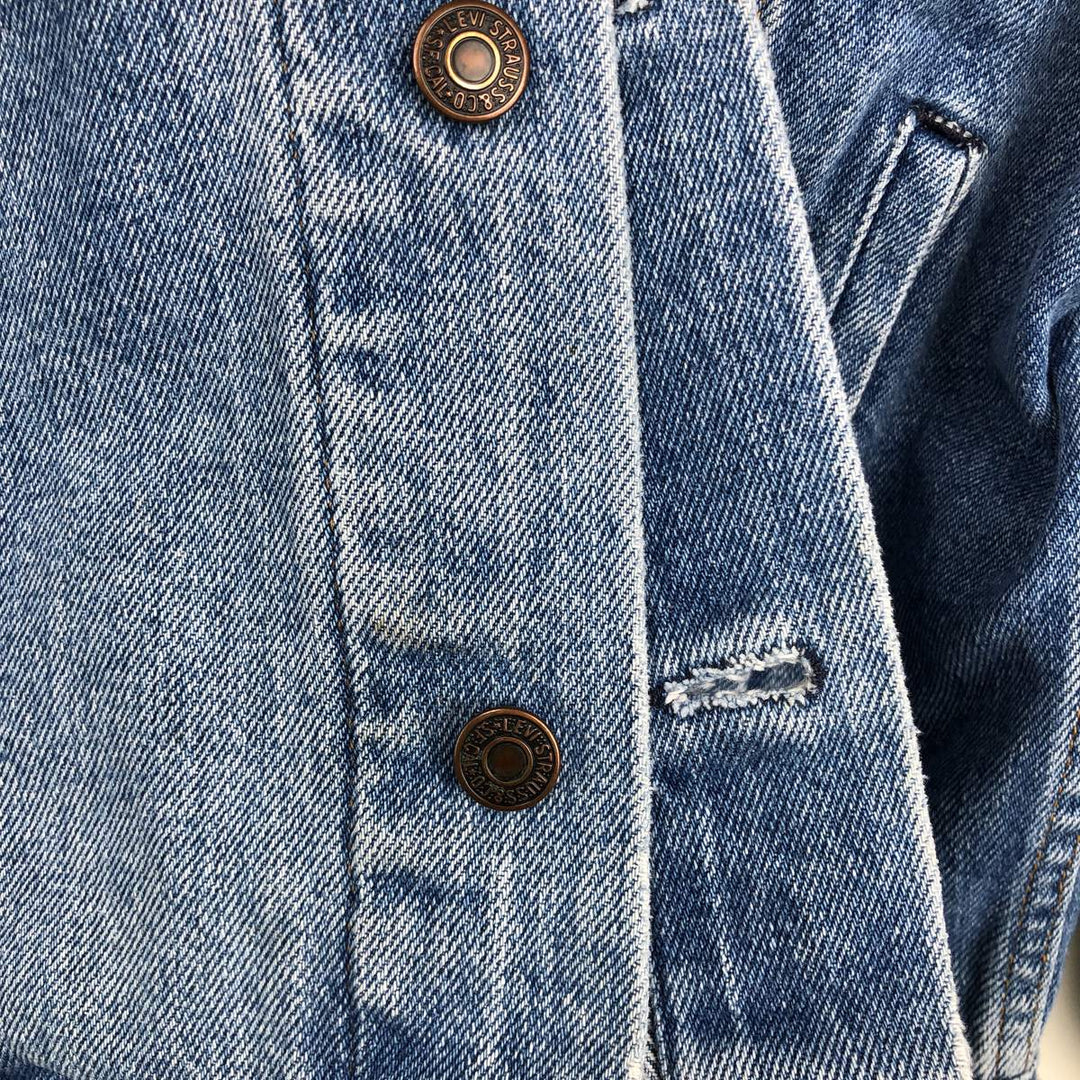 1980'S Levi's 70503-02 Euro Model Denim Jacket, Italian Made, Men's Size L (Equivalent), Vintage cotton blue type Vintage Second Hand
