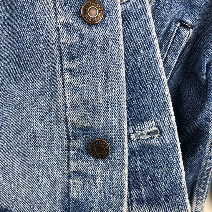 1980'S Levi's 70503-02 Euro Model Denim Jacket, Italian Made, Men's Size L (Equivalent), Vintage cotton blue type Vintage Second Hand