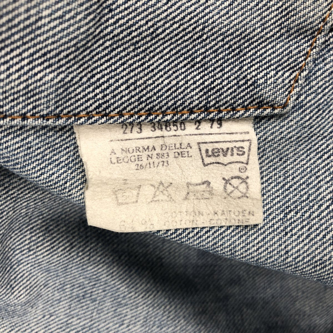 1970'S Levi's 70500 Euro Model Denim Jacket, Made in France, Men's Size L (approx.), Vintage cotton blue type Vintage Second Hand
