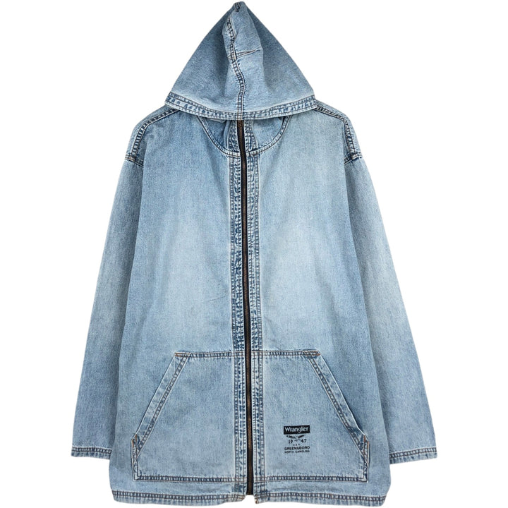 Wrangler Authentic Western Denim Hoodie, Men's Size XL (approx.) cotton blue type Vintage Second Hand