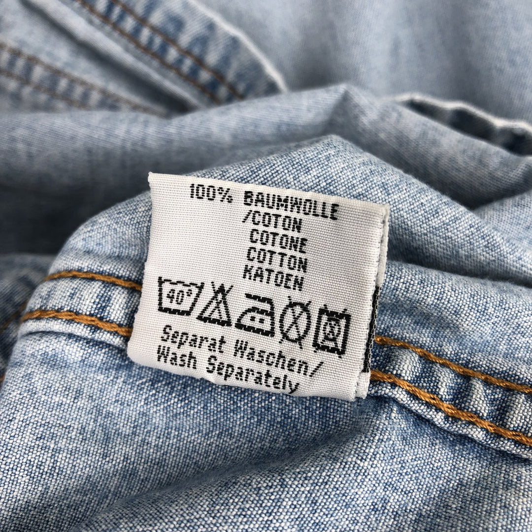 Wrangler Authentic Western Denim Hoodie, Men's Size XL (approx.) cotton blue type Vintage Second Hand