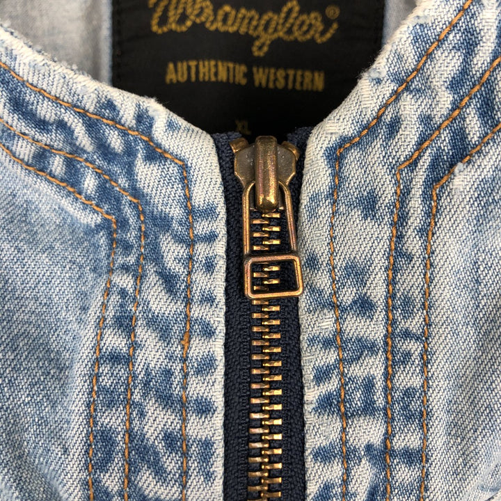 Wrangler Authentic Western Denim Hoodie, Men's Size XL (approx.) cotton blue type Vintage Second Hand