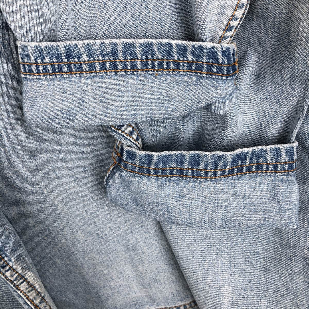 Wrangler Authentic Western Denim Hoodie, Men's Size XL (approx.) cotton blue type Vintage Second Hand