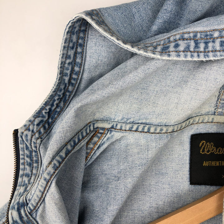 Wrangler Authentic Western Denim Hoodie, Men's Size XL (approx.) cotton blue type Vintage Second Hand