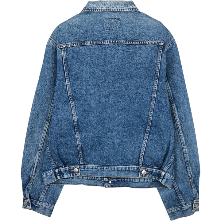 1990'S Wrangler Denim Jacket, Italian Made, Men's Size L (Equivalent), Vintage cotton blue type Vintage Second Hand
