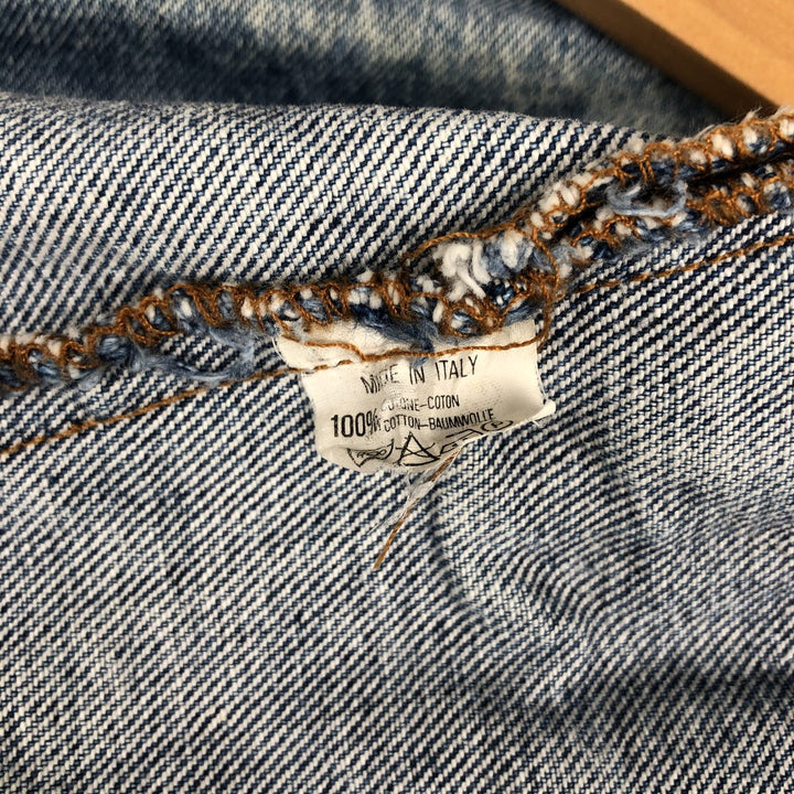 1990'S Wrangler Denim Jacket, Italian Made, Men's Size L (Equivalent), Vintage cotton blue type Vintage Second Hand