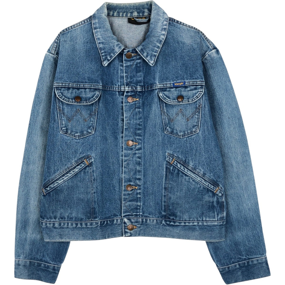 1980'S Wrangler denim jacket, men's size L (approx.), vintage. cotton blue type Vintage Second Hand