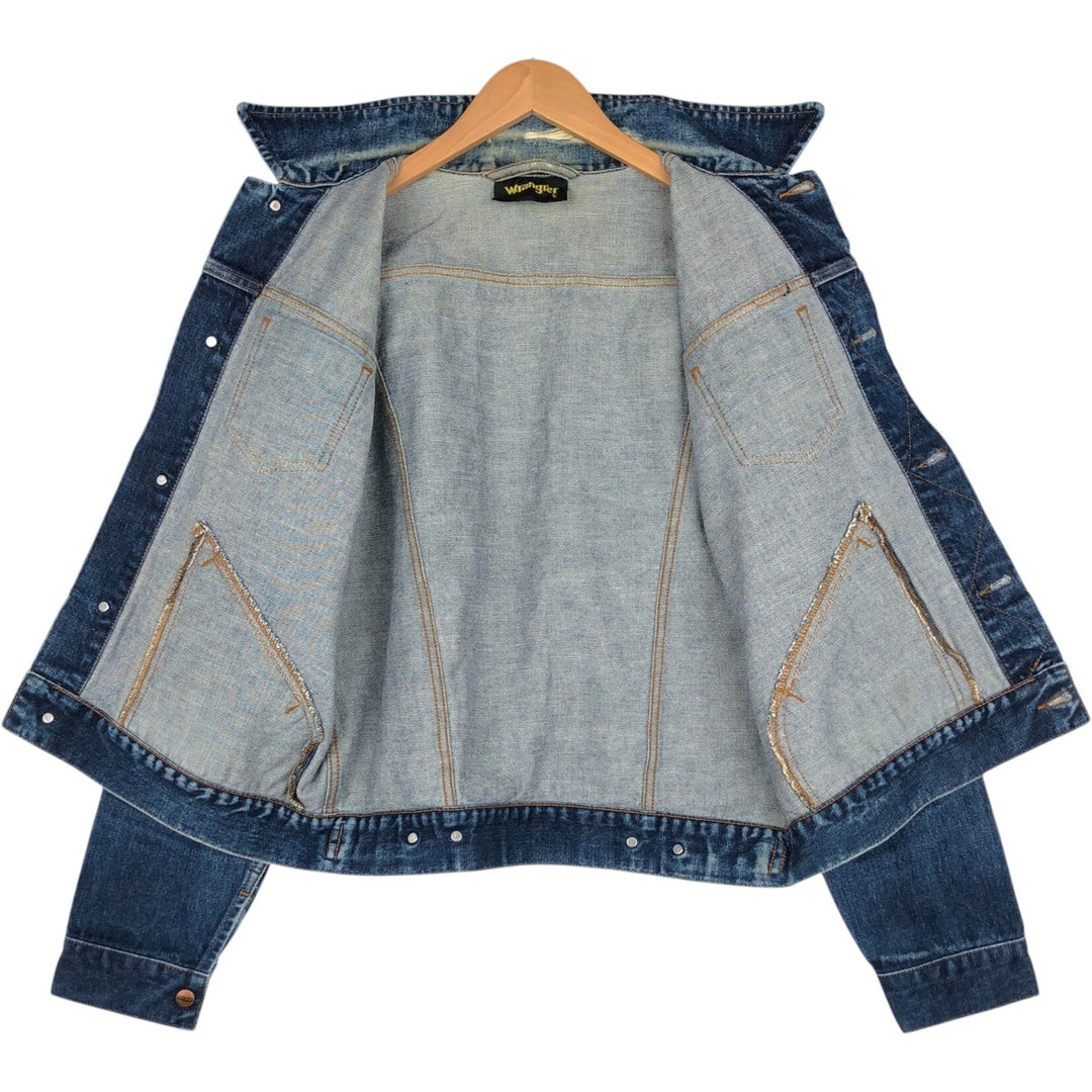 1980'S Wrangler denim jacket, men's size L (approx.), vintage. cotton blue type Vintage Second Hand