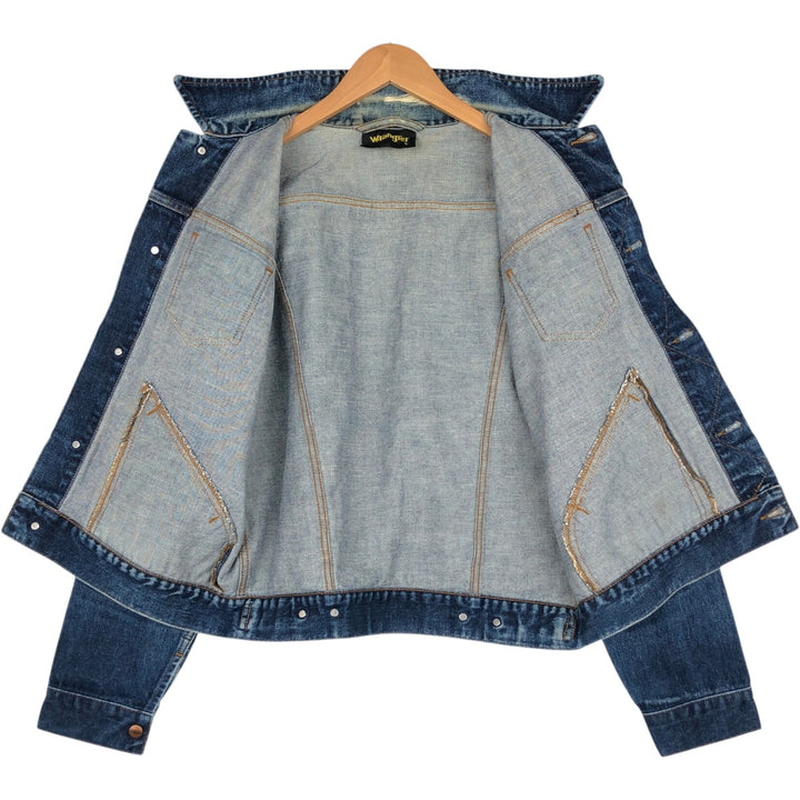 1980'S Wrangler denim jacket, men's size L (approx.), vintage. cotton blue type Vintage Second Hand