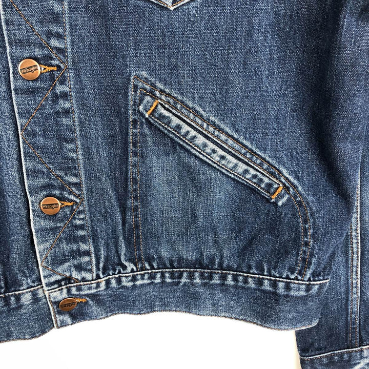 1980'S Wrangler denim jacket, men's size L (approx.), vintage. cotton blue type Vintage Second Hand