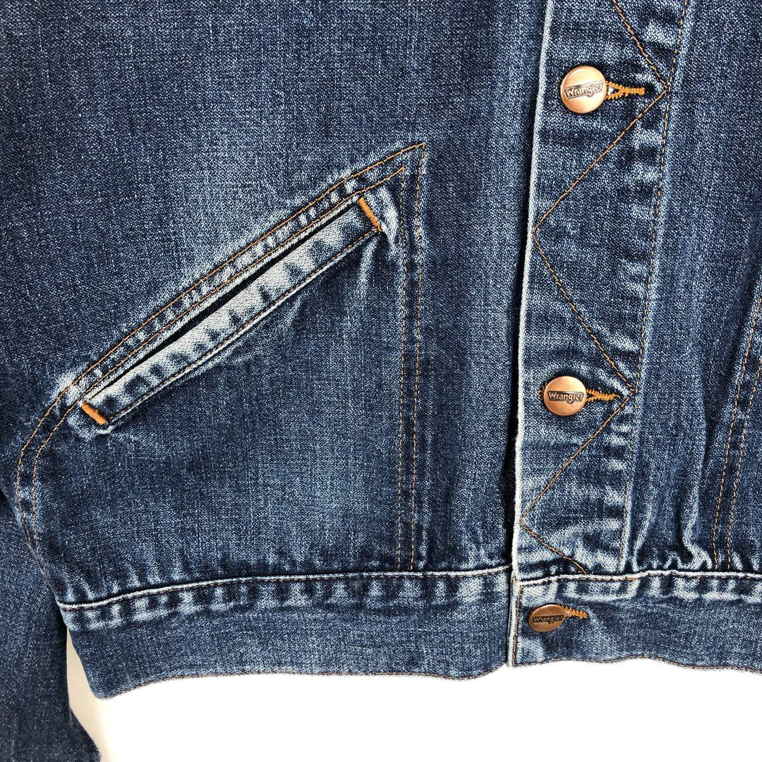 1980'S Wrangler denim jacket, men's size L (approx.), vintage. cotton blue type Vintage Second Hand