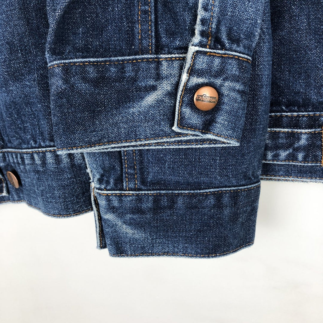 1980'S Wrangler denim jacket, men's size L (approx.), vintage. cotton blue type Vintage Second Hand